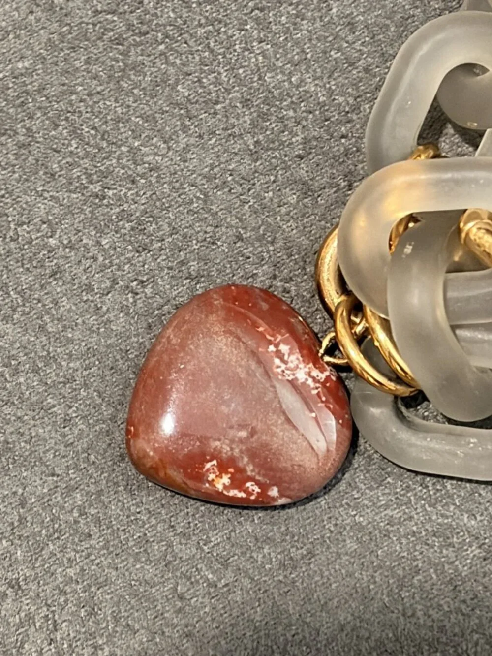 Anthropologie Resin Link Heart Charm Bracelet